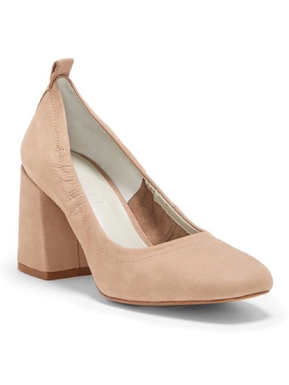 1.STATE Madene Block Heel Pumps in Shale Nubuck Leather 6.5